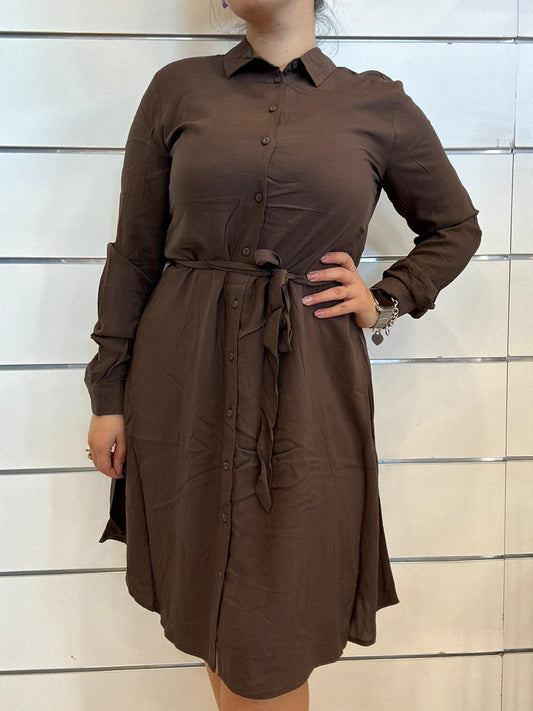 Abito camicia marrone