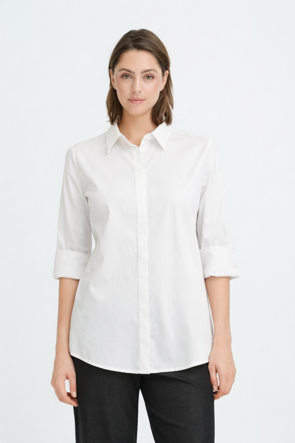 Camicia aderente bianca