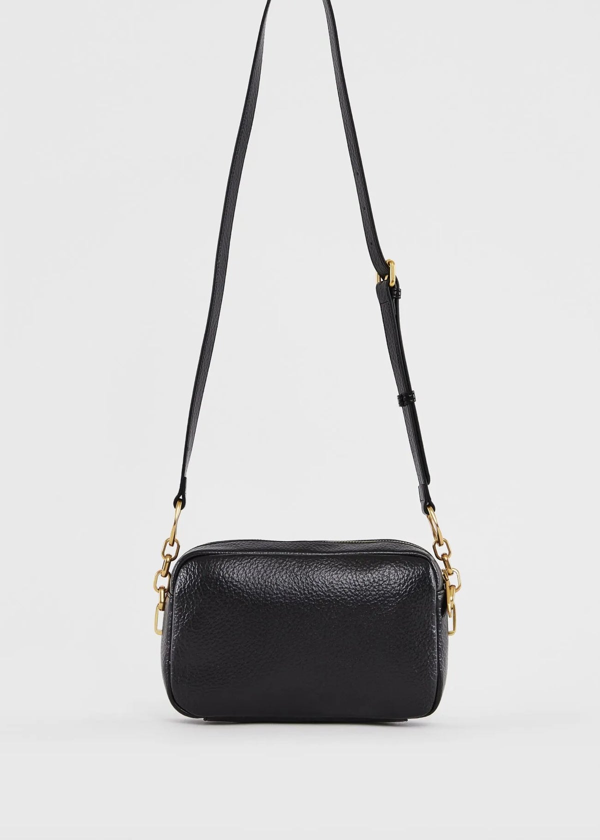 Borsa crossbody nera in similpelle check