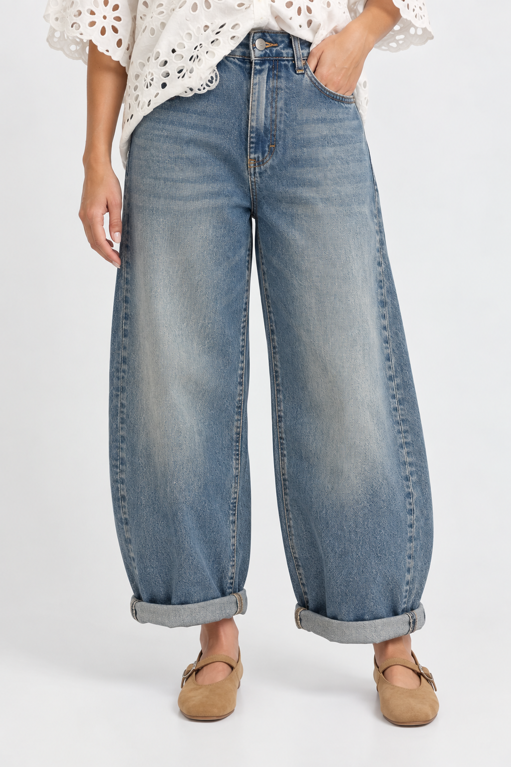 Jeans balloon a gamba ampia