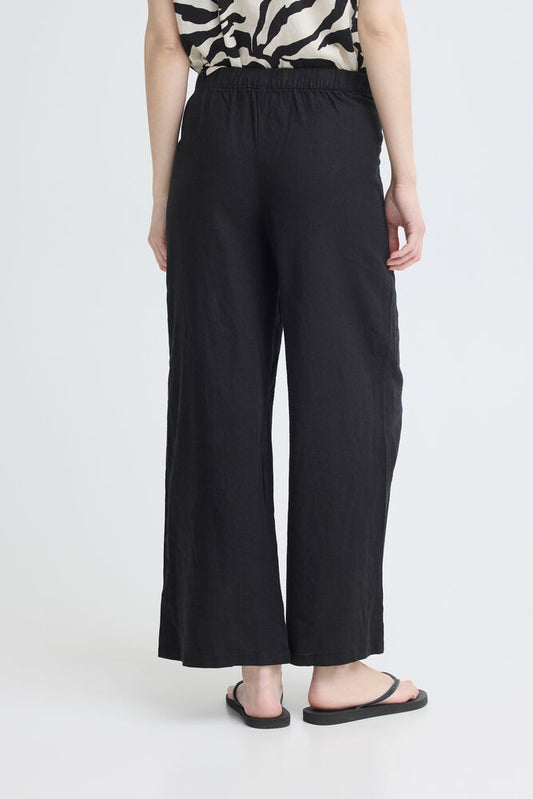 Pantaloni simil lino neri