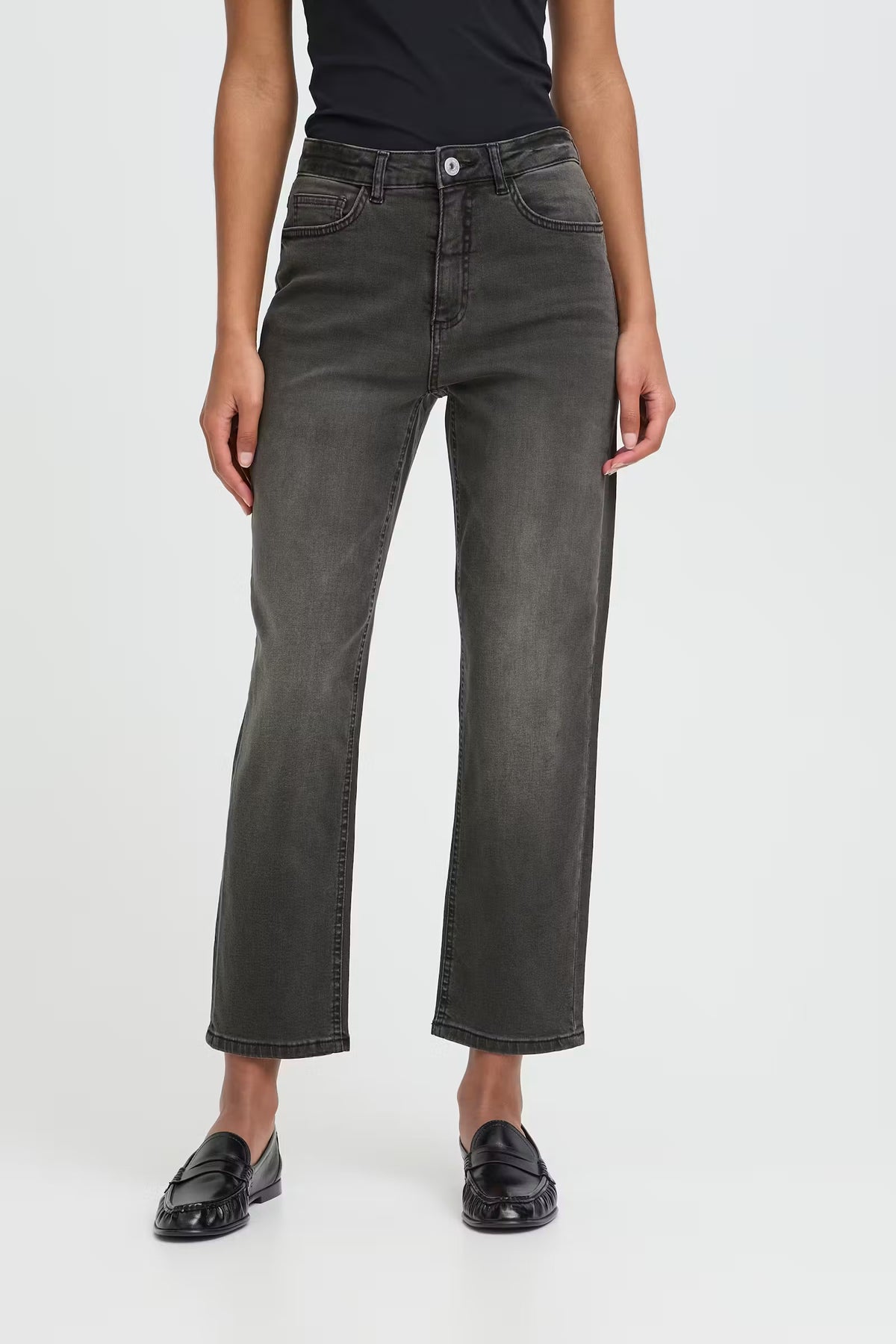 Jeans cropped grigio