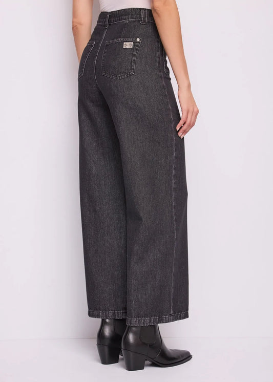 Jeans wide leg a vita alta da donna