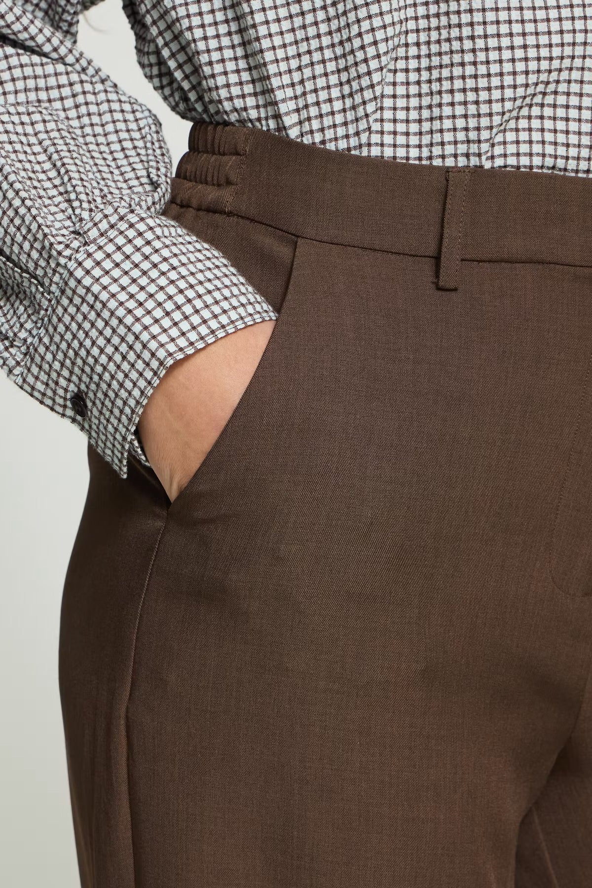 Pantalone a gamba larga marrone