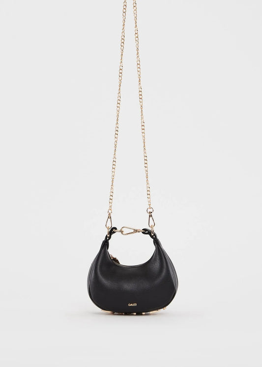 Borsa crossbody nera con catena