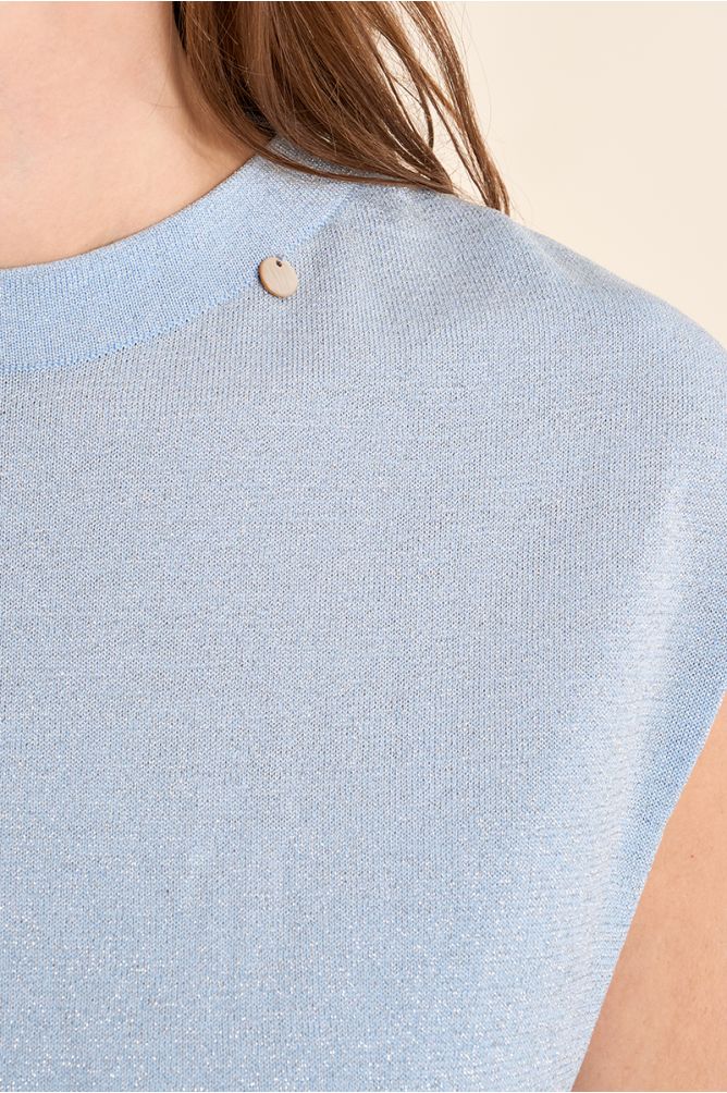 Maglia in lurex azzurra