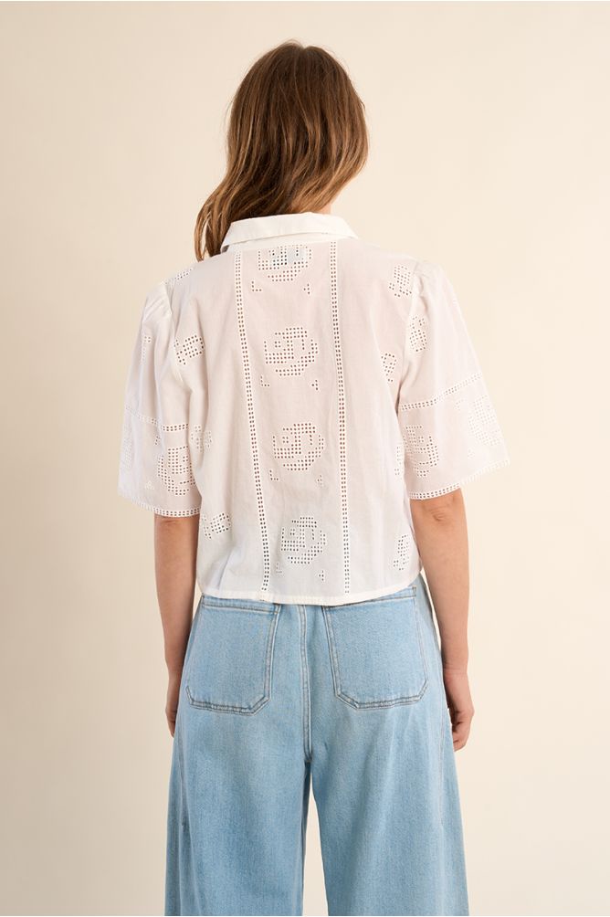 Camicia di cotone con ricami