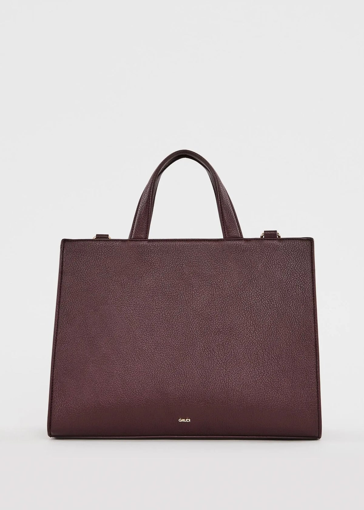 Shopping bag bordeaux con logo e tracolla