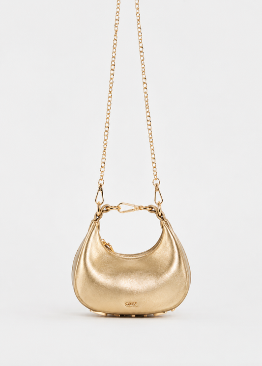 Borsa crossbody oro con catena