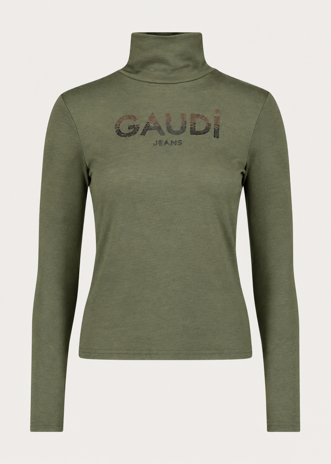 T-shirt da donna con collo dolcevita e logo