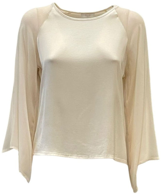 Maglia in viscosa con maniche velate