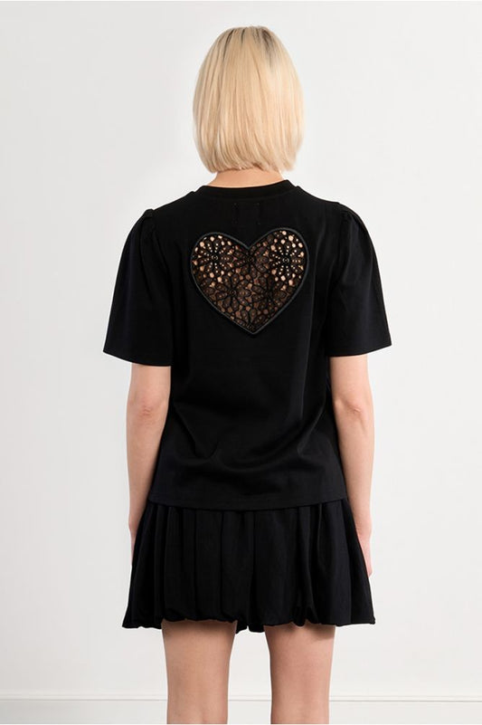 T-shirt in cotone con cuore