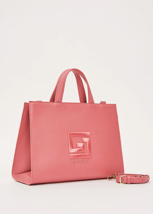 Shopping bag rosa in similpelle