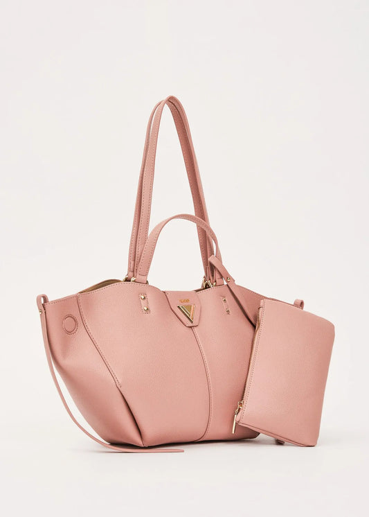 Shopping bag rosa con pochette