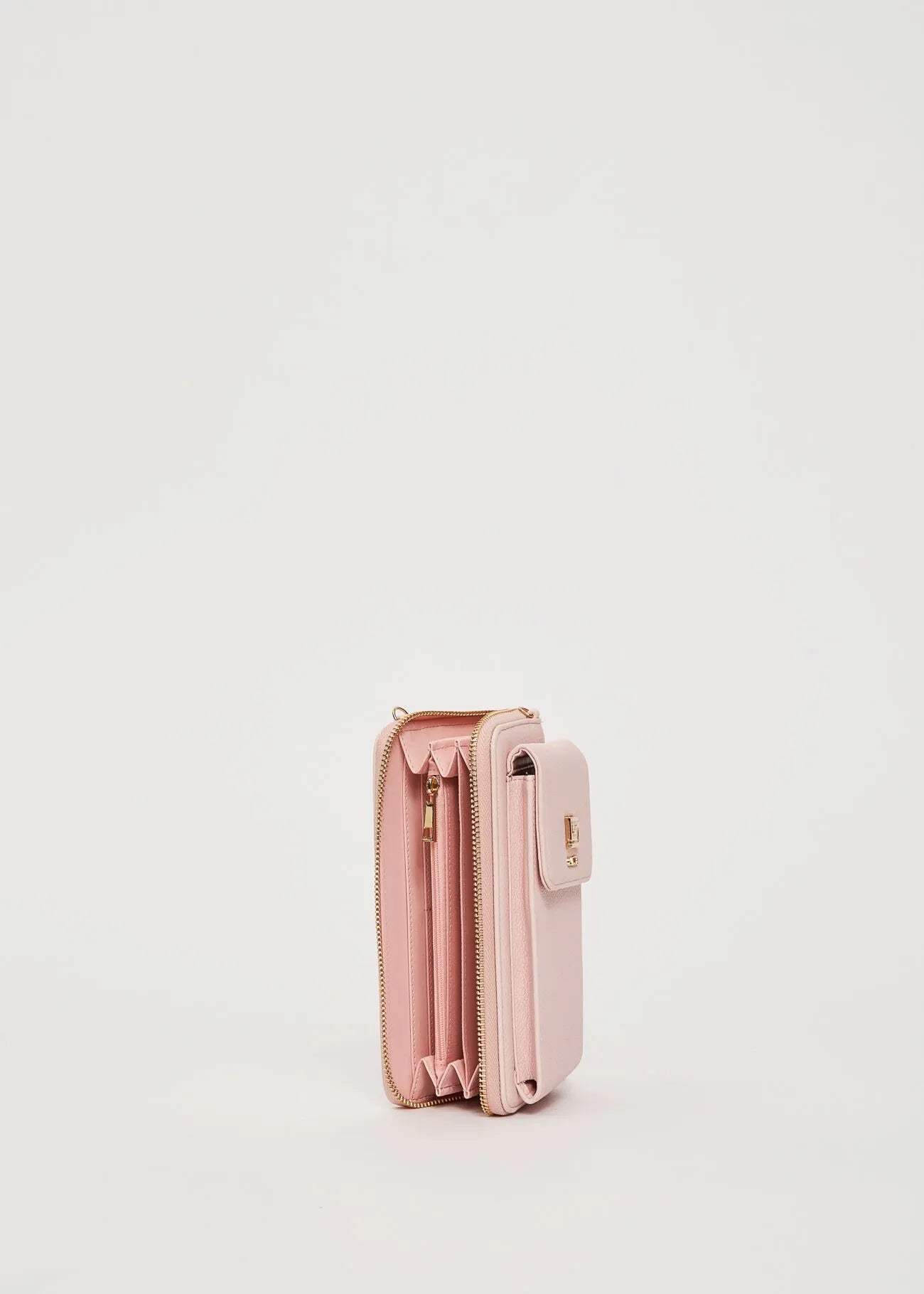 Portafoglio rosa con tracolla
