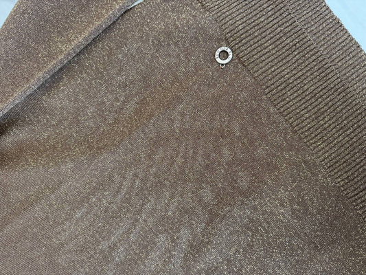 Maglioncino in filo bronzo con lurex oro