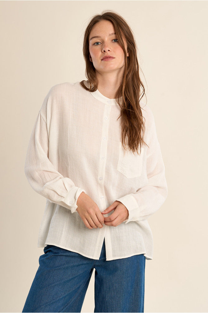 Camicia con colletto alla coreana
