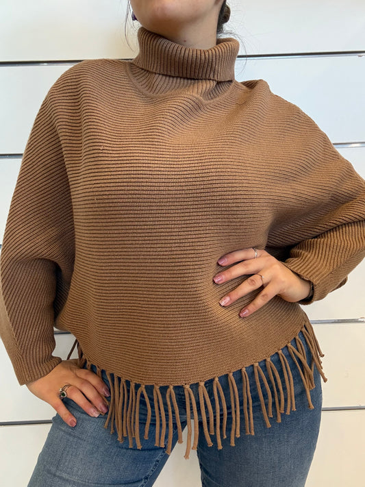 Mantella con maniche color biscotto