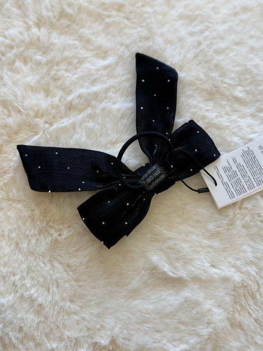 Laccetto per capelli con fiocco nero