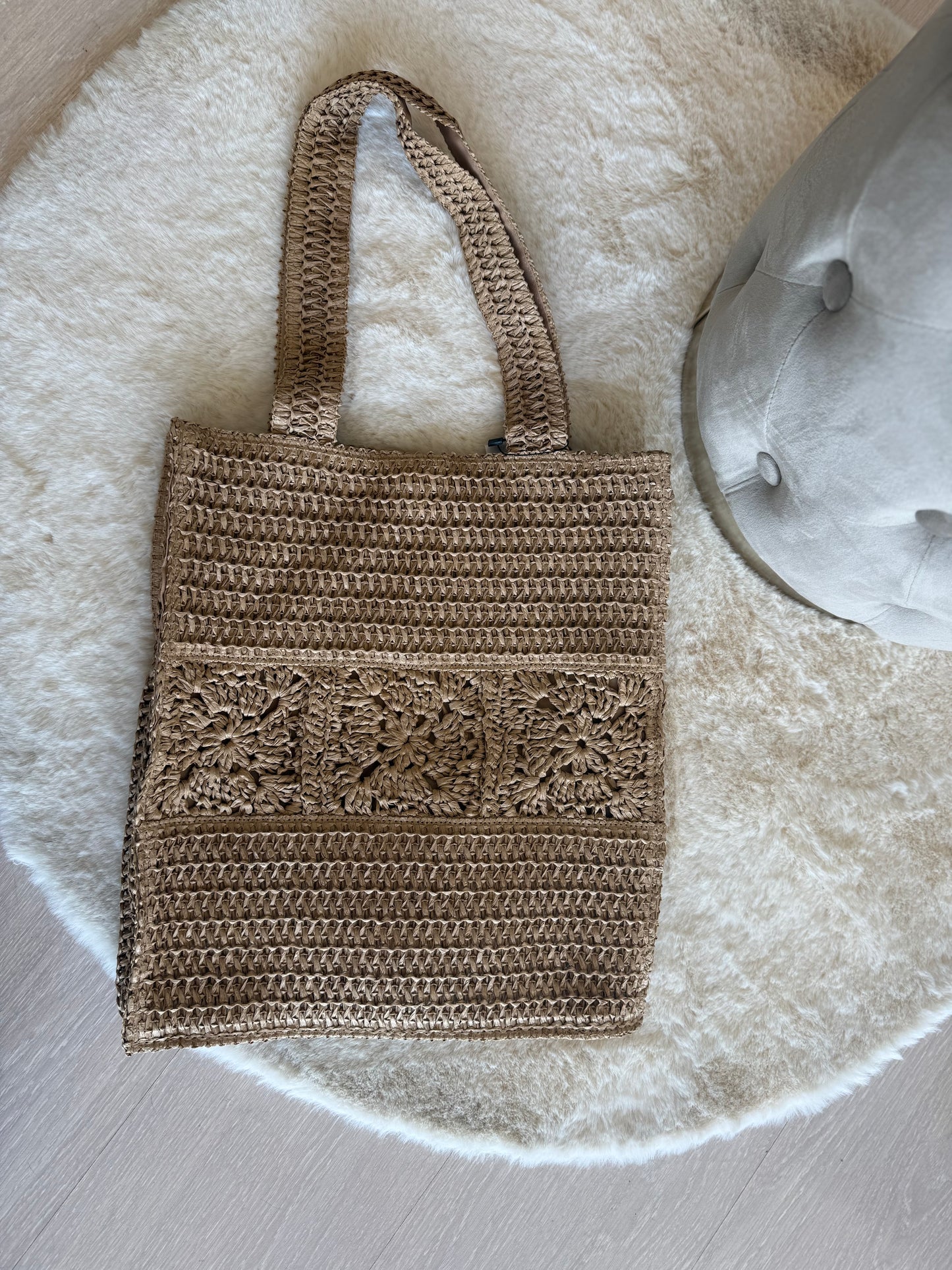 Borsa a spalla in rafia