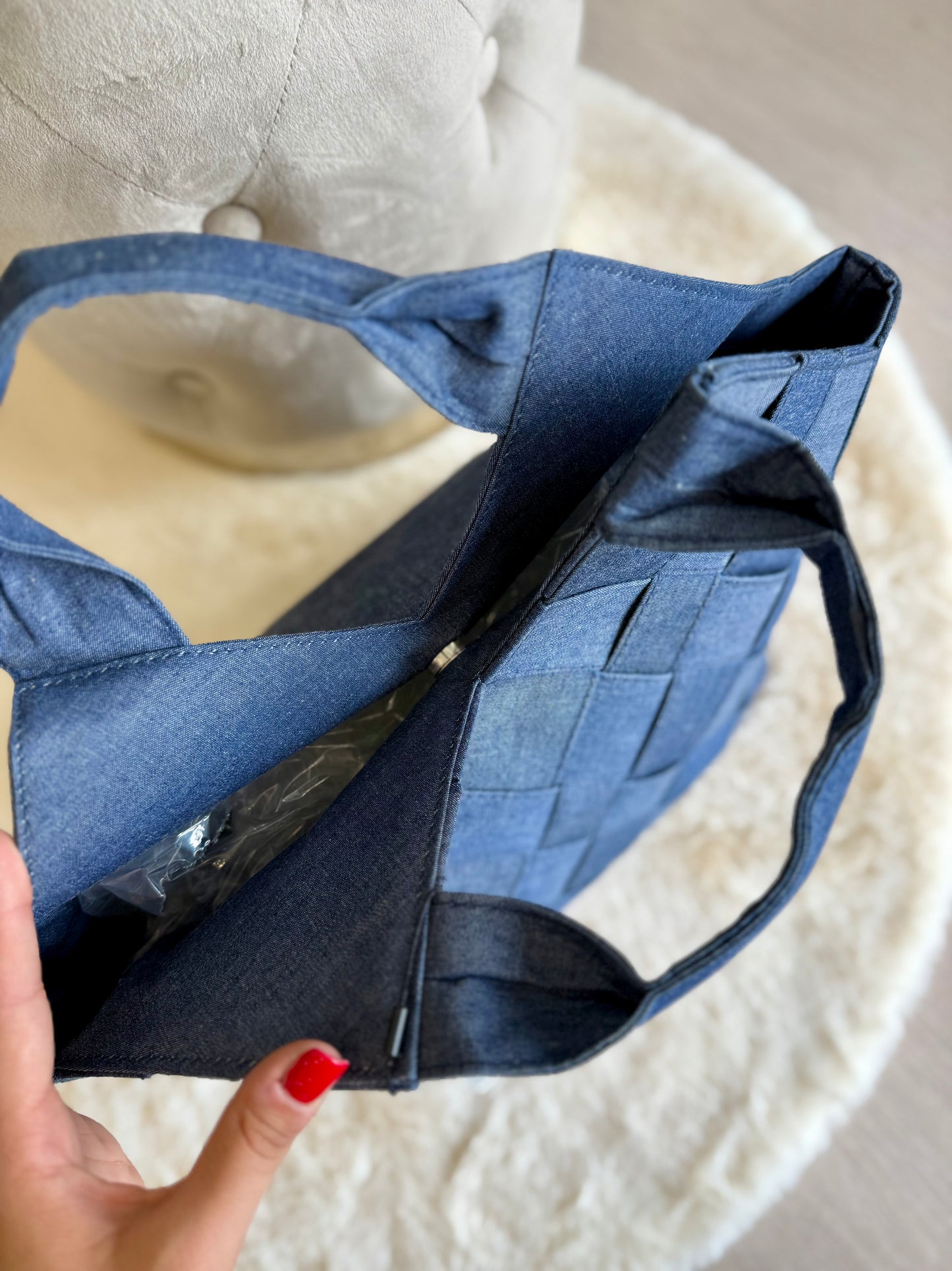 Borsa di Jeans con manici di ICHI, elegante e pratica per il tuo quotidiano