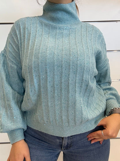 Maglione lavorato a maglia con paillettes