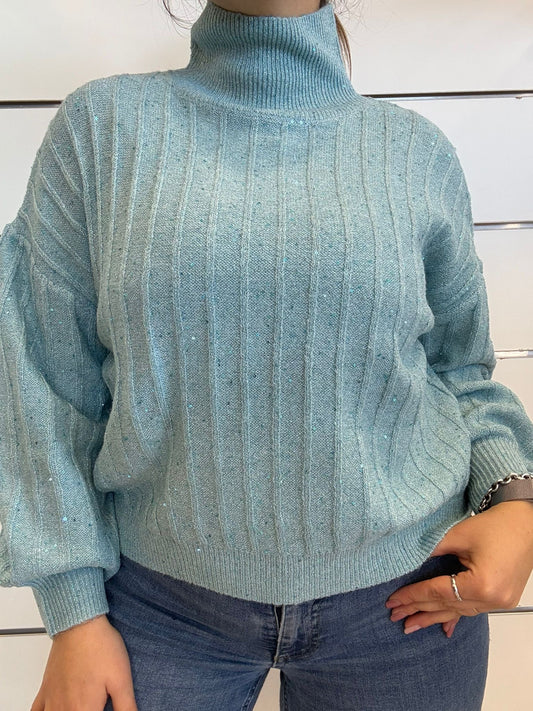Maglione lavorato a maglia con paillettes