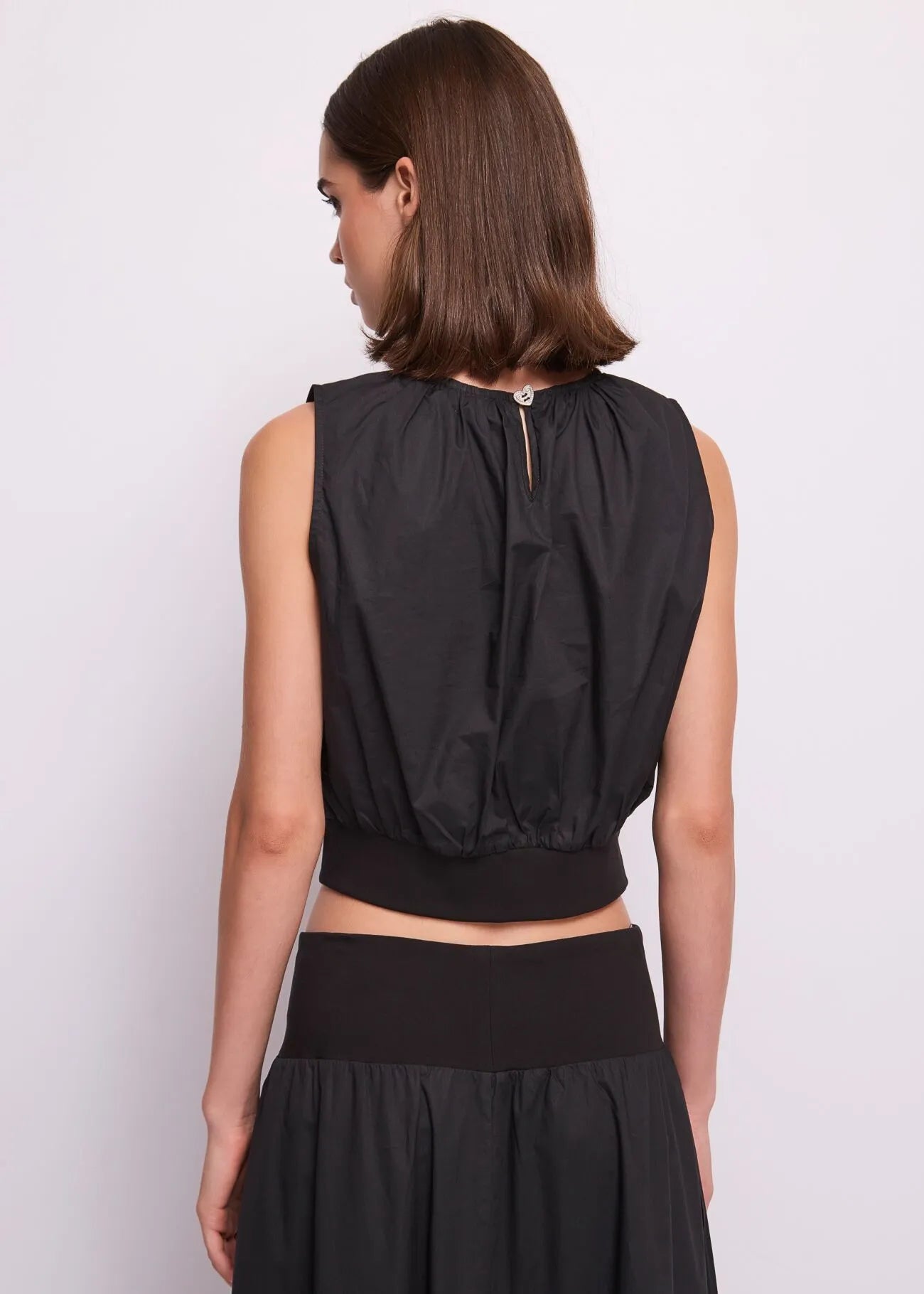 Top girocollo da donna in cotone