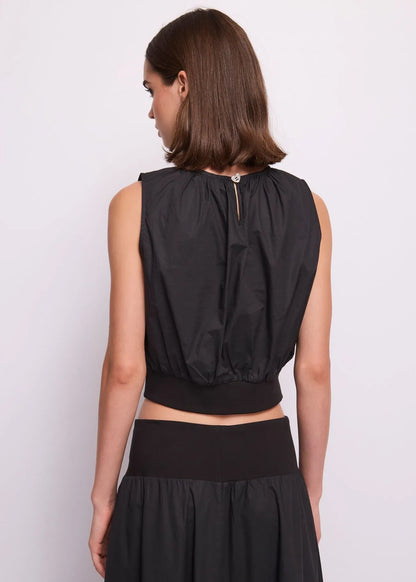 Top girocollo da donna in cotone