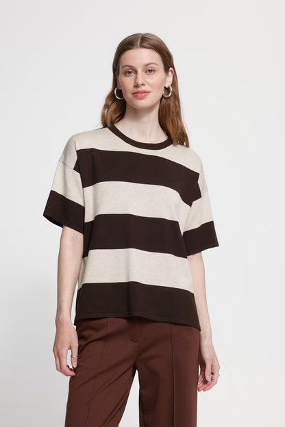 T-shirt a righe over