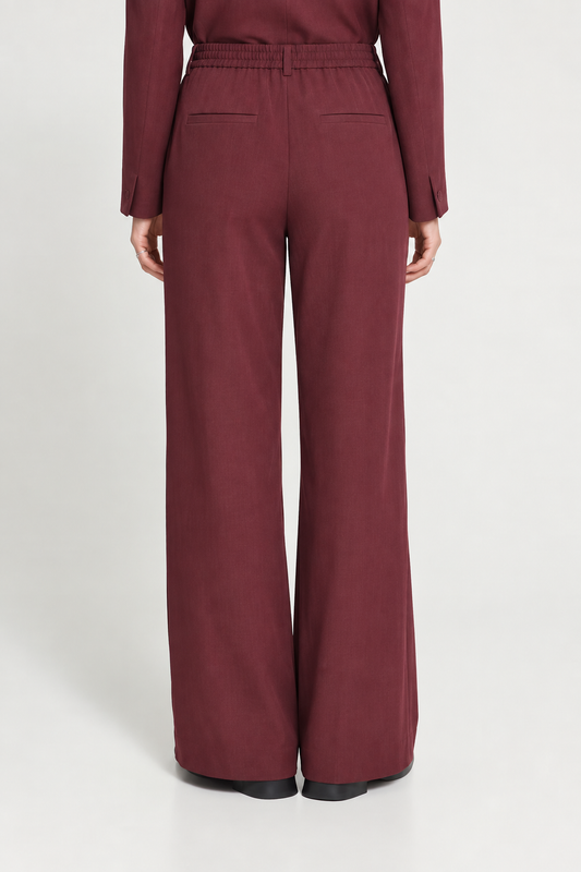 Pantalone a gamba larga bordeaux