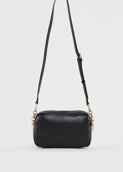 Borsa crossbody nera in similpelle check