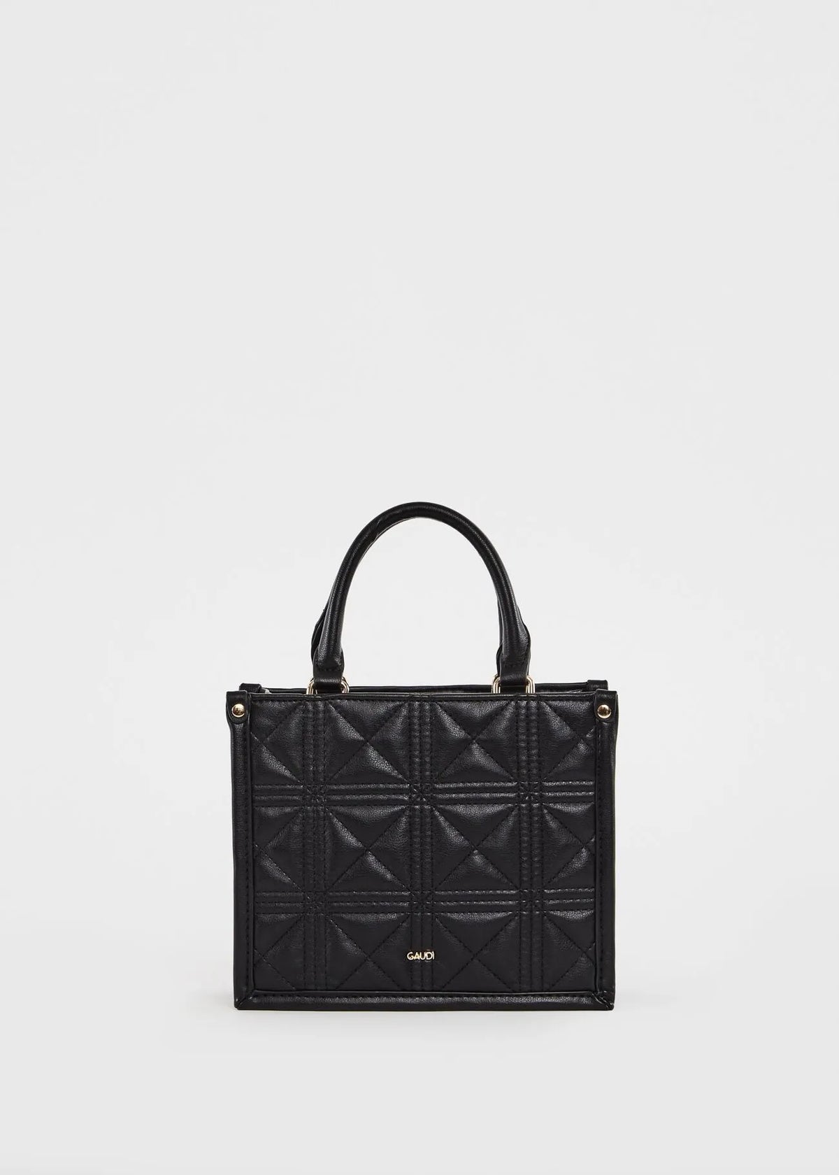 Mini shopping bag matelassé nera con charm