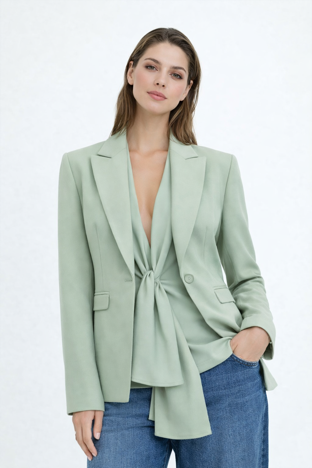 Giacca menta elegante