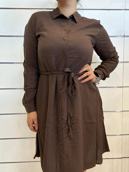 Abito camicia marrone