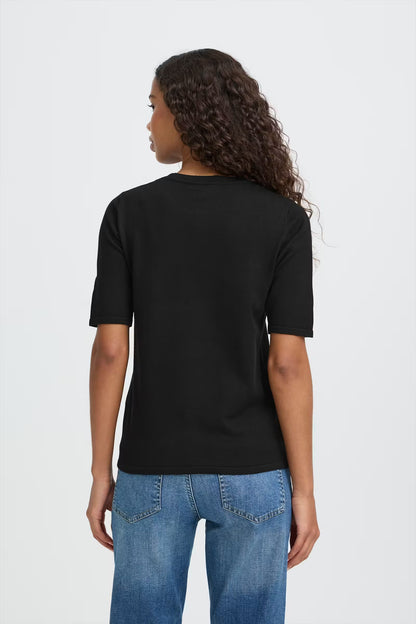 T-shirt nero a coste