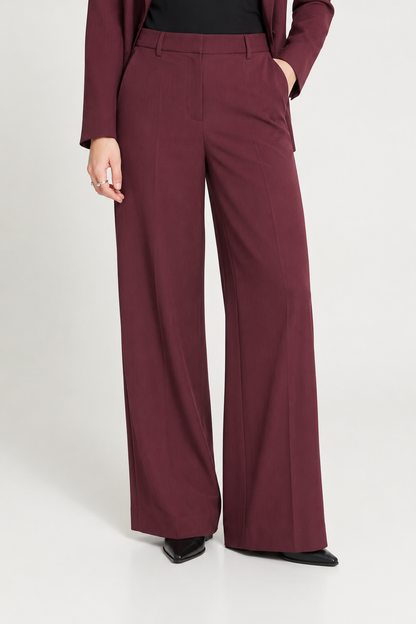 Pantalone a gamba larga bordeaux
