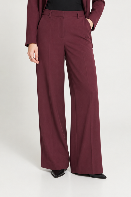 Pantalone a gamba larga bordeaux