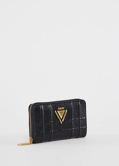Mini portafoglio zip-around nero