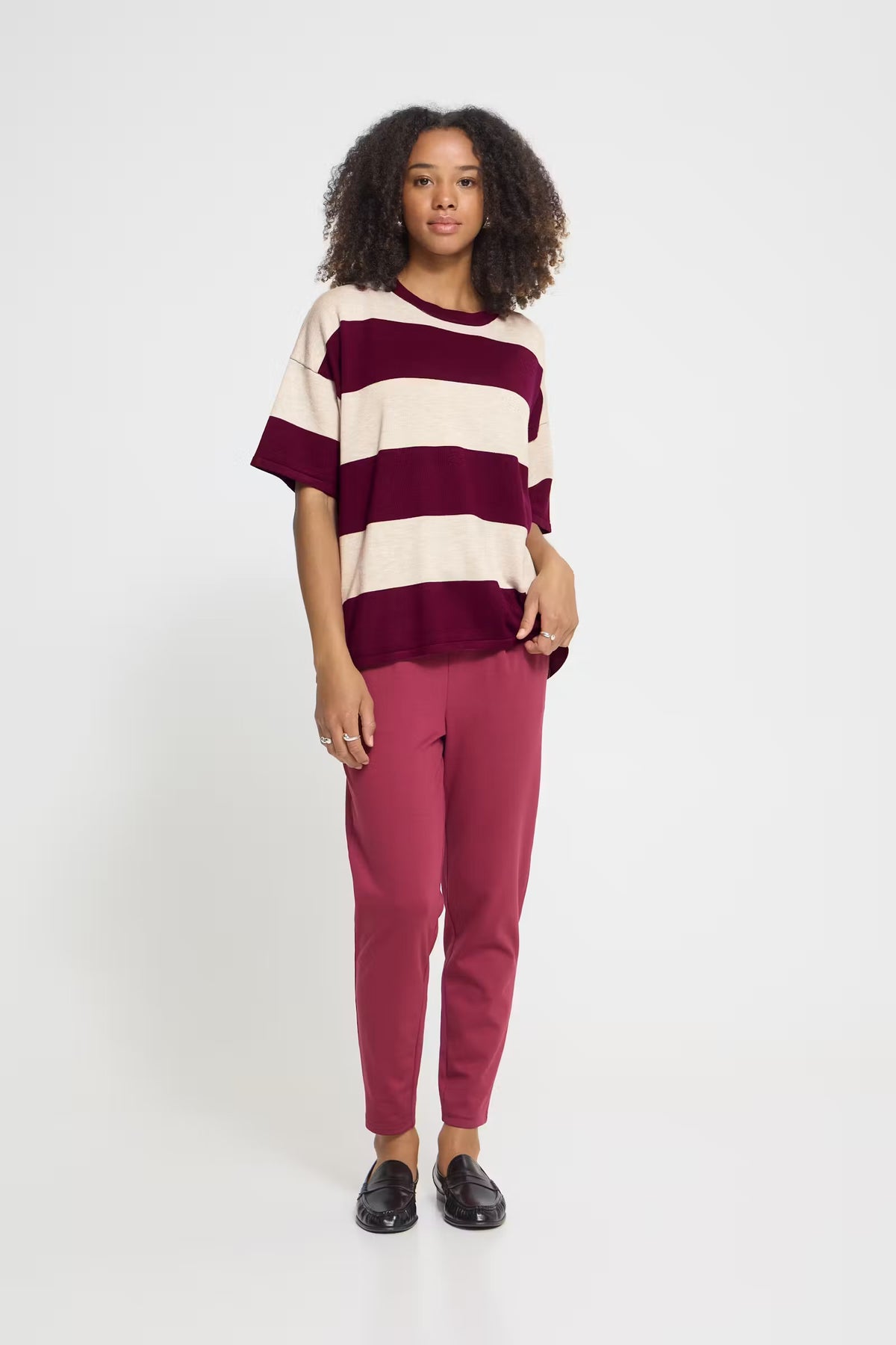 T-shirt a righe over