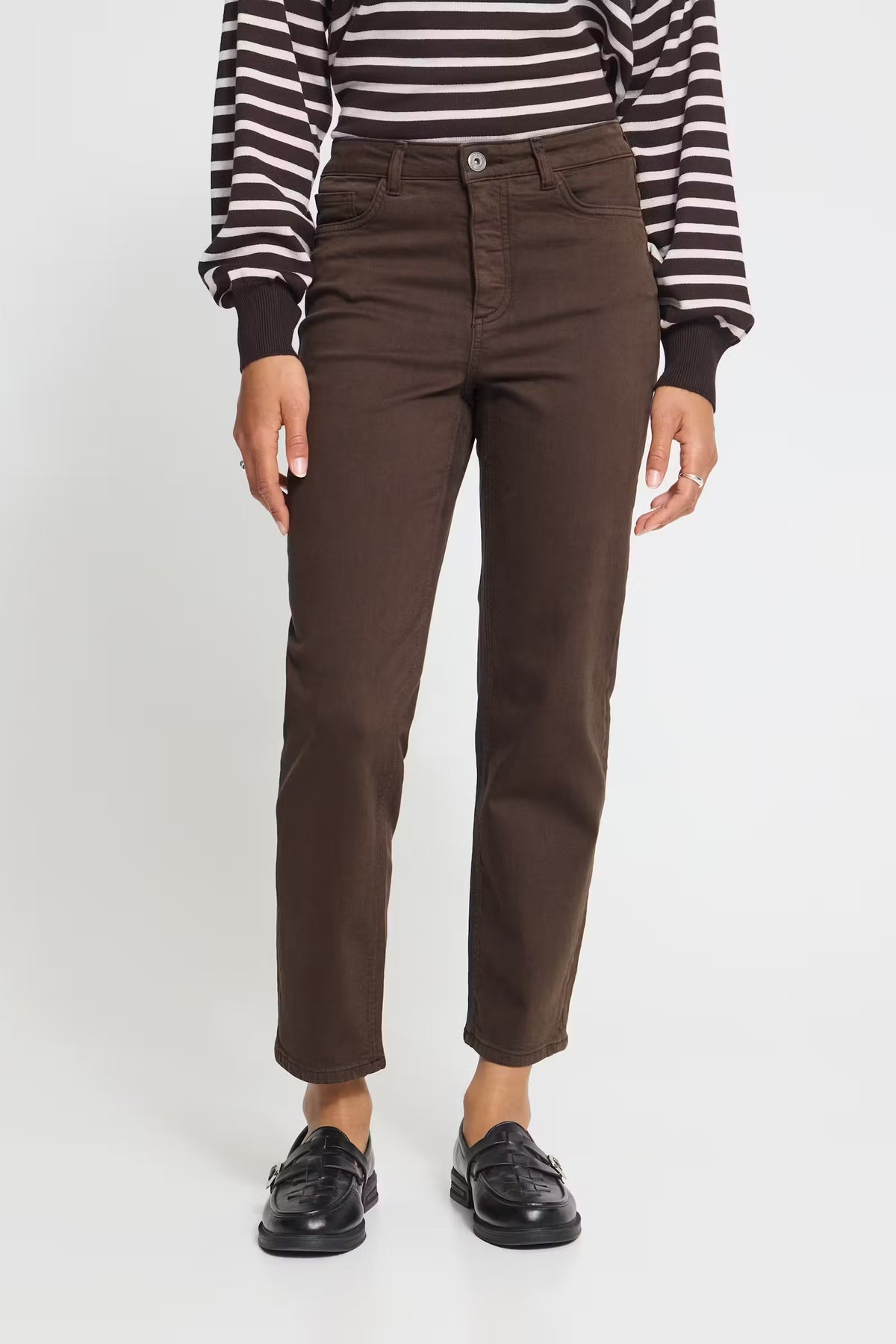 Jeans cropped marrone