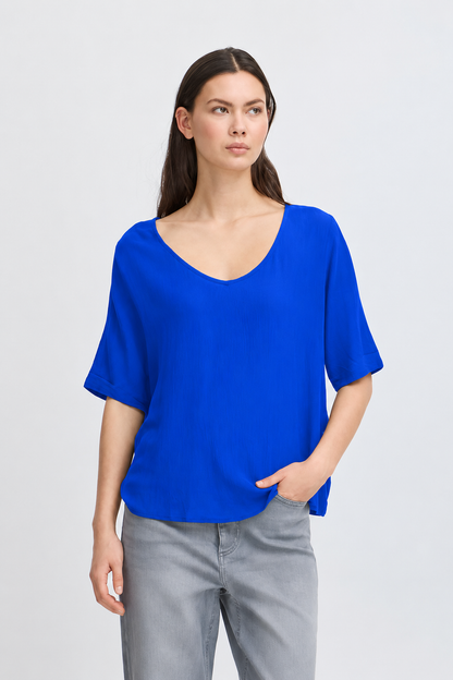 Blusa leggera blu elettrico