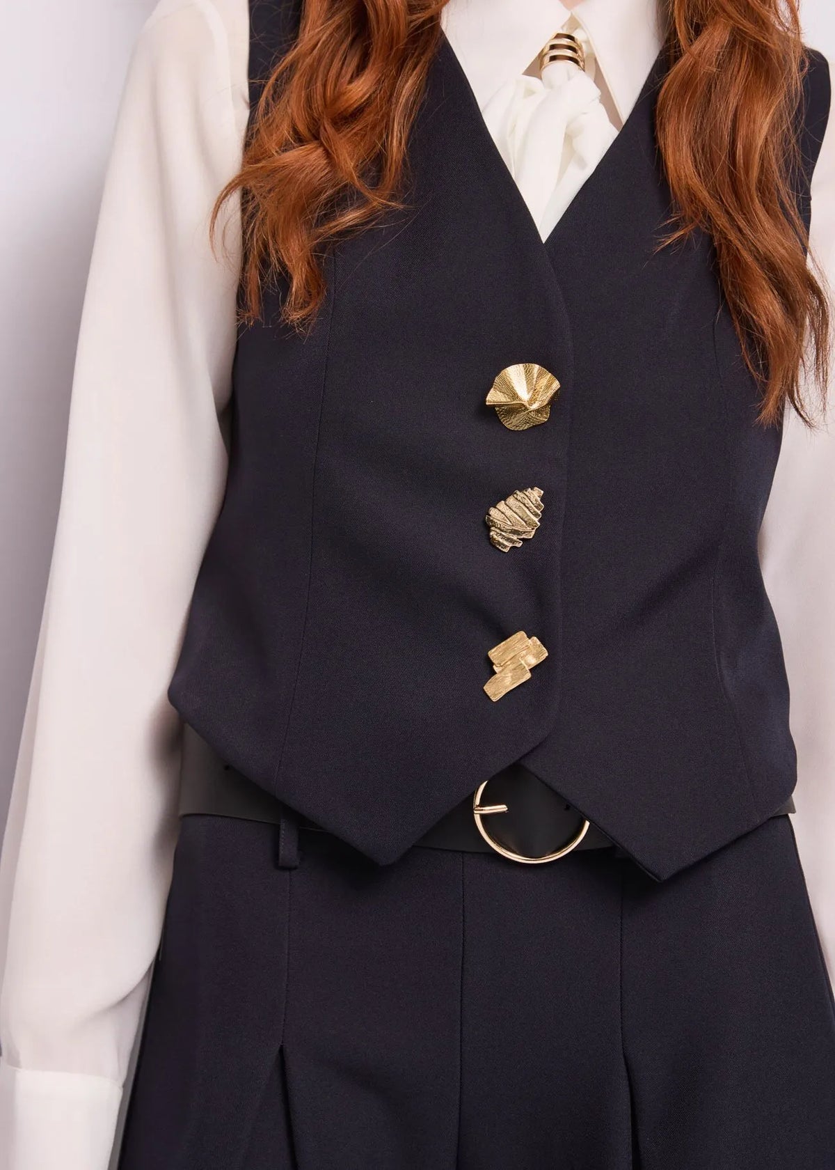 Gilet monopetto da donna con scollo a V