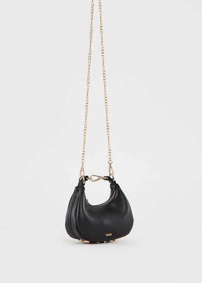 Borsa crossbody nera con catena