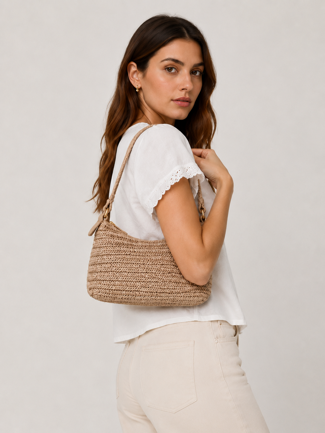 Borsa in rafia a spalla