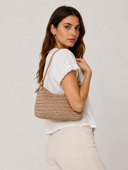 Borsa in rafia a spalla