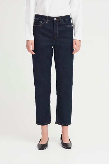 Jeans cropped denim scuro