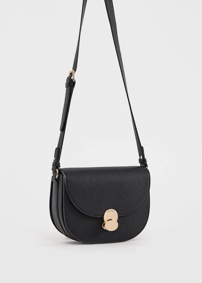 Borsa crossbody nera in similpelle