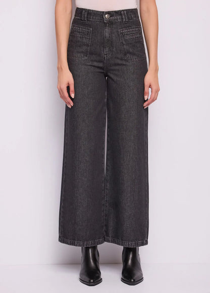 Jeans wide leg a vita alta da donna