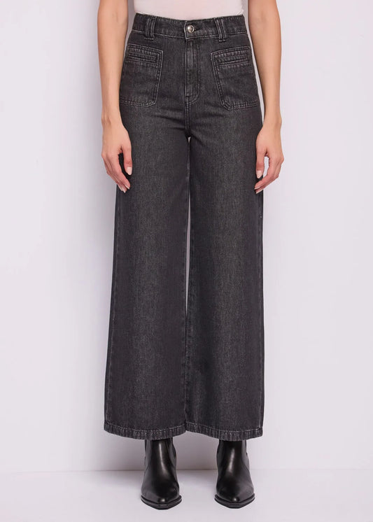 Jeans wide leg a vita alta da donna